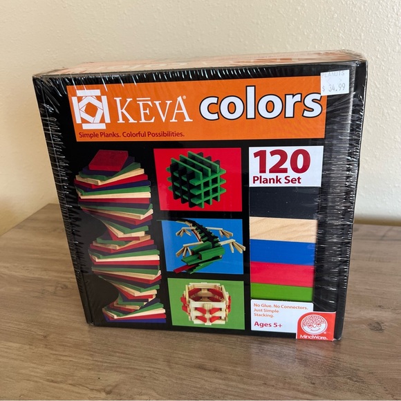 KEVA Colors Planks Wooden SEALED 120 Pieces Red Blue Black Green MindWare - Picture 1 of 5